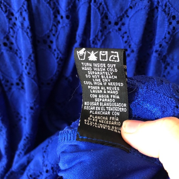 Blue sleeveless lace overlay dress - Picture 6 of 6